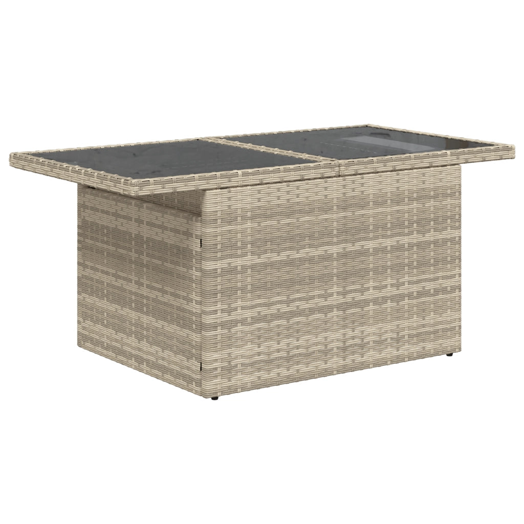 Set Divano Giardino 9 Pezzi con Cuscini Grigio Chiaro Rattan Sintetico