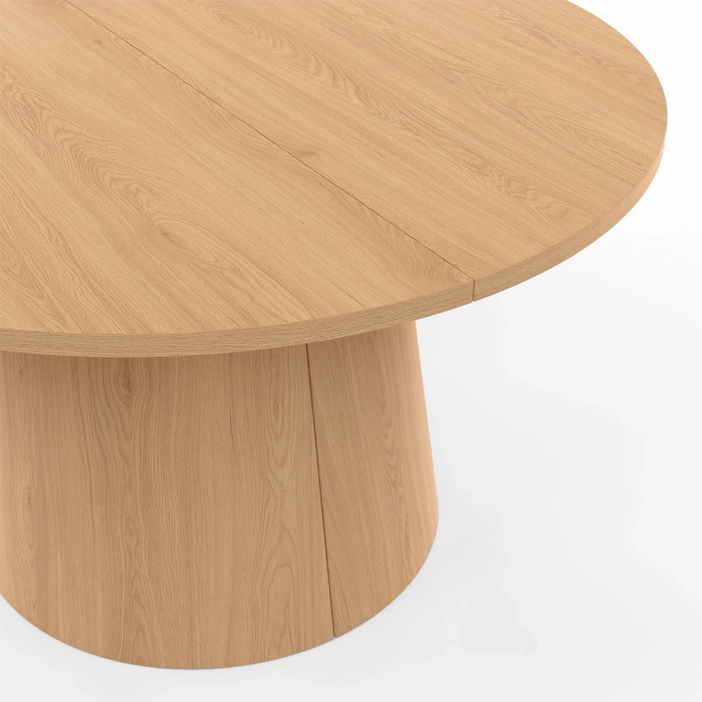 IDMarket - Tavolino rotondo ANGELE da 70 cm con gamba centrale in legno effetto faggio