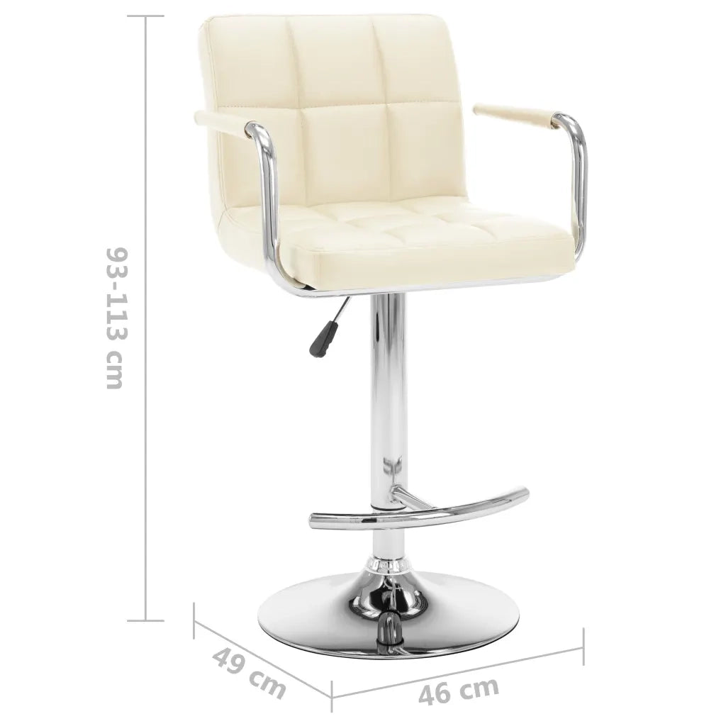 Sgabelli da Bar 2 pz Crema in Similpelle cod mxl 57555