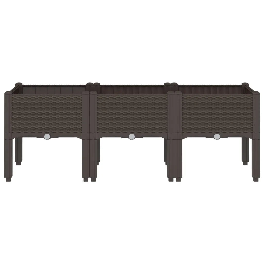 Fioriera da Giardino con Gambe Marrone 120x40x42 cm in PPcod mxl 115318