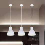 Trade Shop - Lampadario A Sospensione E27 Ferro Paralume Moderno Contemporaneo Campanella Bianca 33283 -