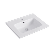 Lavabo consolle da appoggio LAV9060ES in ceramica 1 vasca 61x36.5 cm. bianco lucido