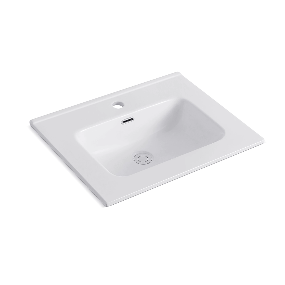 Lavabo consolle da appoggio LAV9060ES in ceramica 1 vasca 61x36.5 cm. bianco lucido