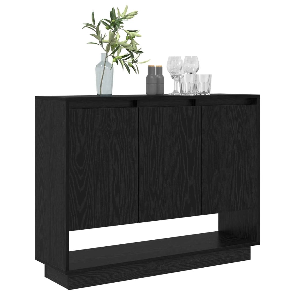 Credenza | Madia | Buffet da pranzo | Armadio da pranzo Rovere Nero 97 x 29 x 75 cm Legno multistrato