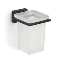 Portaspazzolini da muro in acciaio inox e Cromall 4410 Gedy serie ATENA Nero Opaco