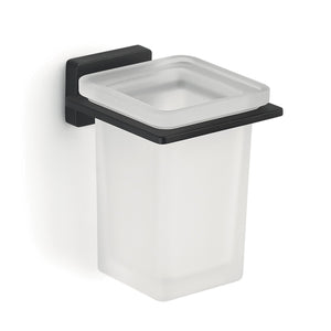 Portaspazzolini da muro in acciaio inox e Cromall 4410 Gedy serie ATENA Nero Opaco