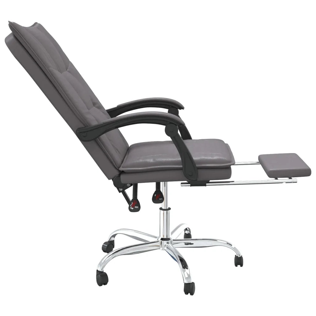 Poltrona | Sedia Relax da Ufficio Reclinabile Grigia in Similpelle