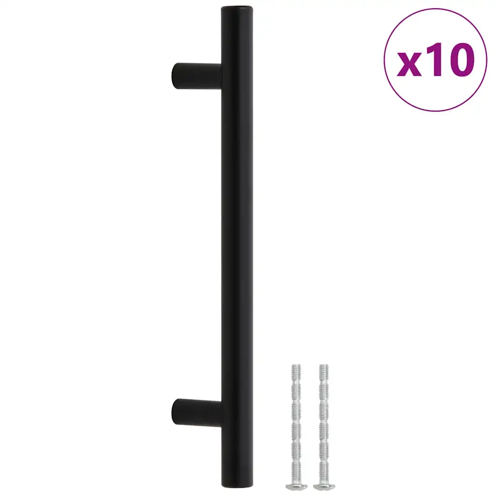 vidaXL Maniglie per Mobili 10pz Nere 128mm in Acciaio Inox
