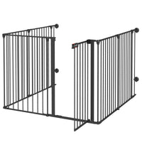 Cancelletto di Sicurezza per Animali Domestici 123x102x90 cm in Metallo e Plastica Nero