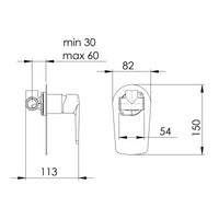 Miscelatore incasso vasca/doccia senza deviatore serie vanity