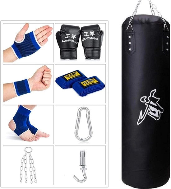 Sacca da Boxe per Casa - Set di Boxe per Palestra con Guanti e Catena - Supporto da Parete - Adatto a Bambini e Adulti - Allenamento Intenso