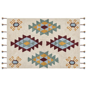 Tappeto multicolore 160 x 230 cm in cotone motivo geometrico soggiorno camera da letto