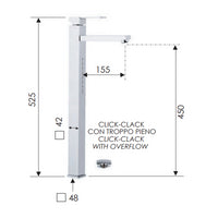 Miscelatore lavabo serie Qubika alto 52,5 cm moderno
