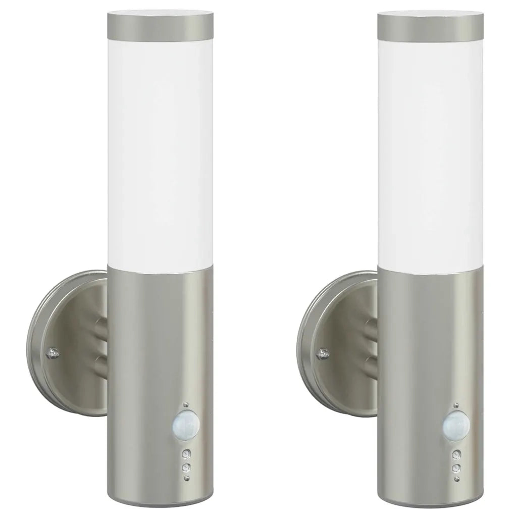 Lampada da Parete Esterna 2 pz Argento 15 x 7,5 x 33 cm CFW2479844