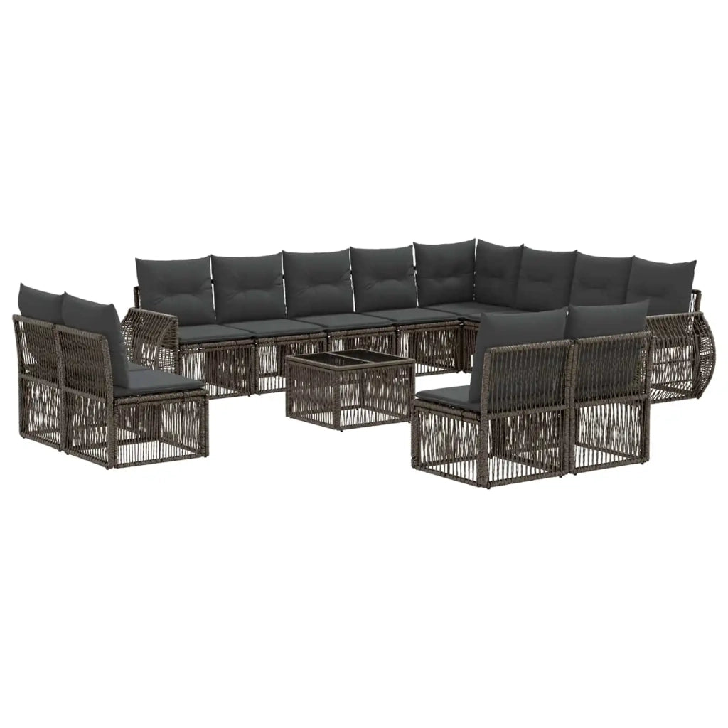 Set Divano da Giardino 13 pcs Grigio e Grigio Scuro polyrattan 3435578
