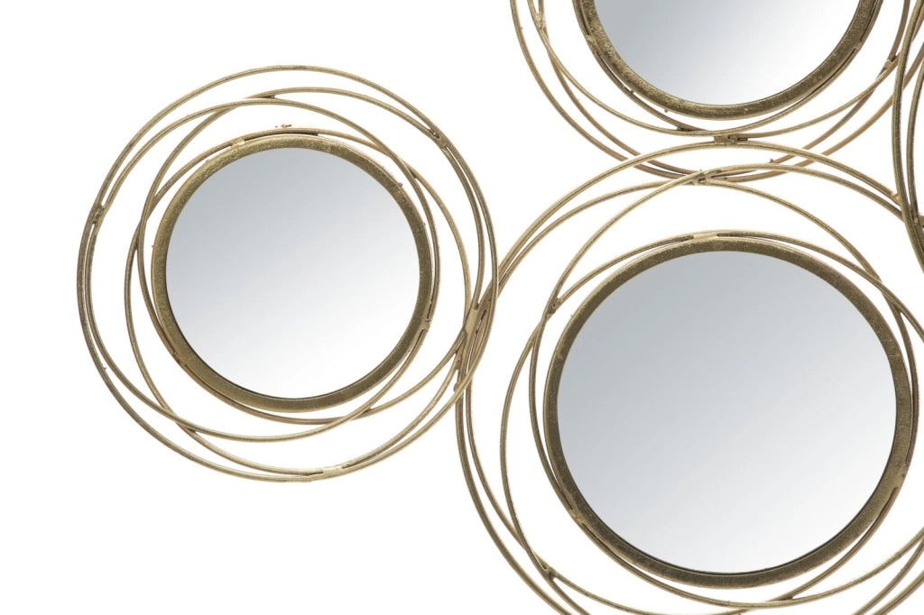 Pannello Specchio Oro Round 124,5x4x53,5 cm in Ferro Oro