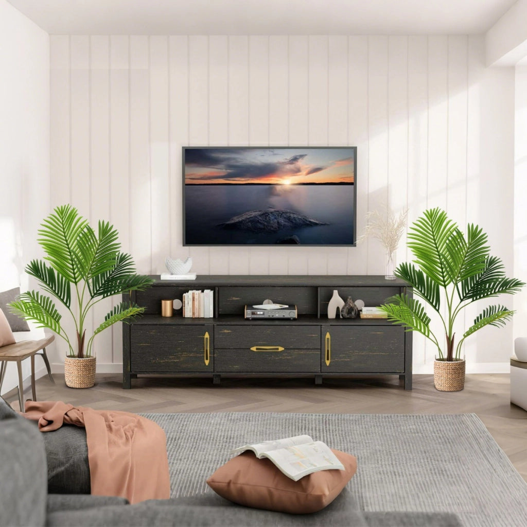 Set di 2 piante artificiali da in vaso da vivaio, Decorazione moderna da interno per soggiorno 90 CM Verde-Piante artificiali