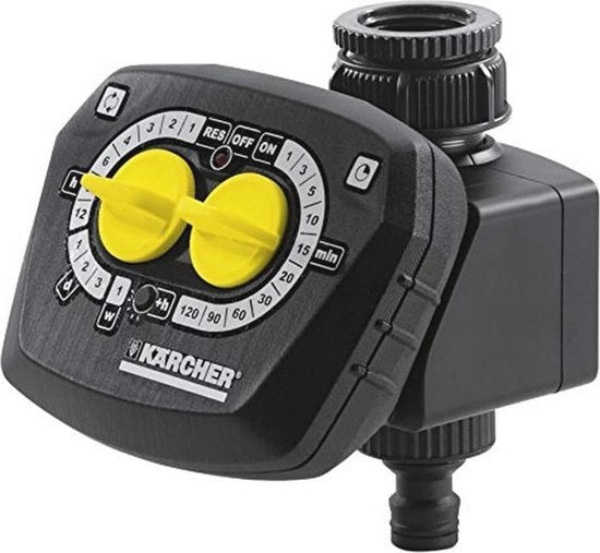 Timer di irrigazione - Irriga automaticamente fino a 120 min, Display rimovibile, Incluso attacco di scarico e filtro di prefiltraggio