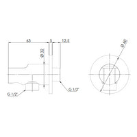 Presa acqua e supporto doccino minimale nero opaco