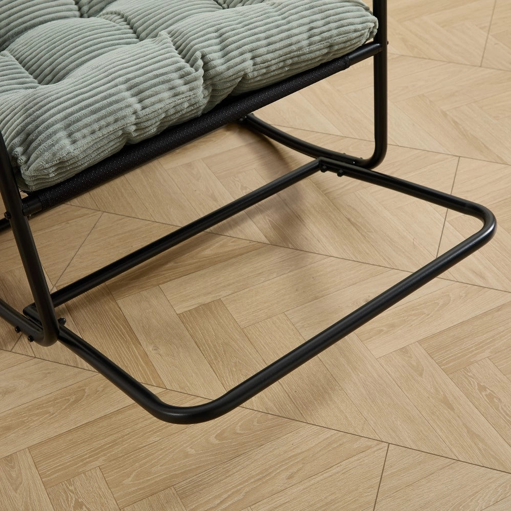 Poltrona Dondolo da Esterno ¨C Xylo ¨C Cuscino Verde Chiaro, Struttura Nera