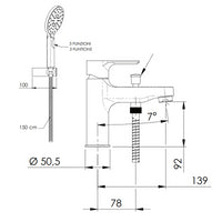 Miscelatore per lavabo dotato di deviatore con doccino serie Energy