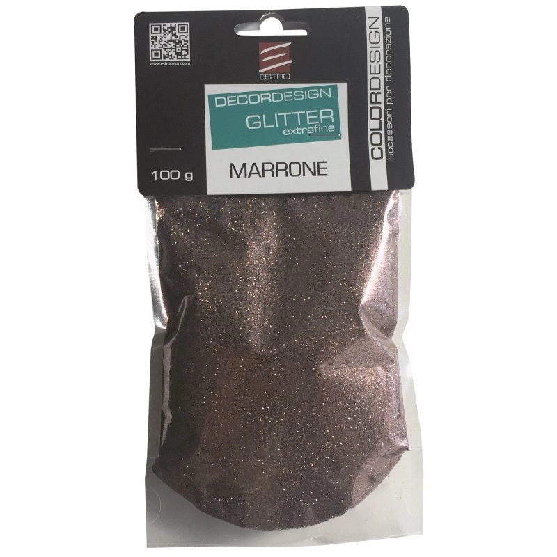 GLITTER COLORE MARRONE CONFEZIONE DA 100 GRAMMI
