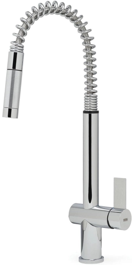 Elleci Dionisio MIKDNSCR - Miscelatore da cucina Mono Splitcomando, da incasso, Acciaio inox, canna girevole con doccetta estraibile, 52 cm, Cromo