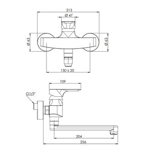 Rubinetto per lavello a muro - serie infinity