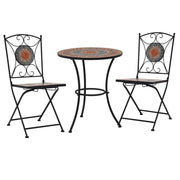 Set BistrÃ² 3 pz con Mosaico in Ceramica Arancione/Grigio  cod mxl 39367