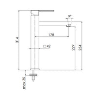 Rubinetto lavabo alto qubika