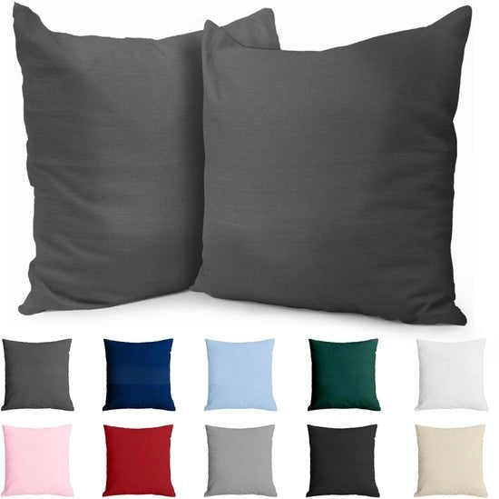 Coperta per divano 80x80 cm di cotone rinforzato (set di 2) - Antracite - Tessuta a maglia densa con 57 fili/cm² - Coperta per divano 80x80 cm - Certificato Oeko Tex - Modello Dreamzie