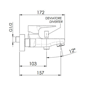 Rubinetto vasca esterno con kit doccia anticalcare a 4 funzioni - serie winner