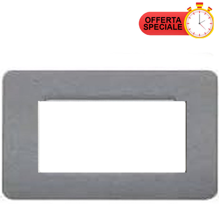 BTicino Matix Placca 4 Posti Grigio Pietra AM4804SP