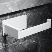 Supporto per carta igienica, senza foratura, supporto per carta igienica bianco, supporto per carta igienica in acciaio inossidabile, supporto per carta igienica con adesivo per la stanza da bagno, accessori da bagno eleganti