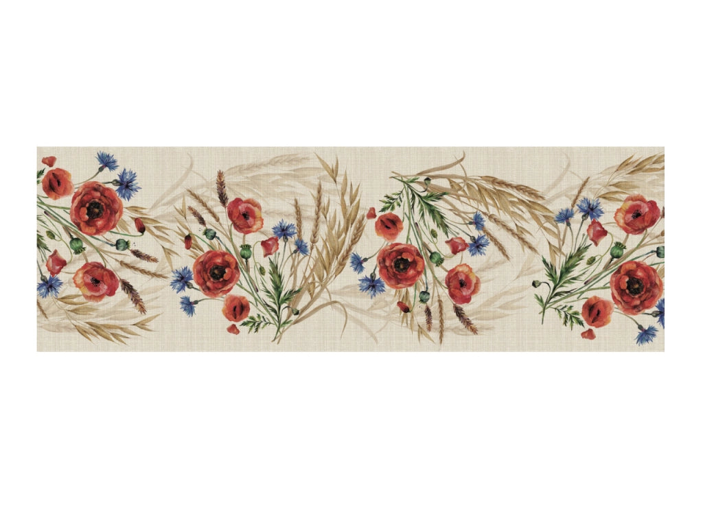 Tappeto Passatoia Cucina Antiscivolo Linea Futura Papaveri By Suardi - 52x180 - Papaveri
