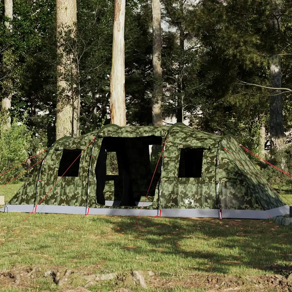 Tenda Familiare a Tunnel per 6 Persone-Tenda da campeggio Mimetica Impermeabile 165199