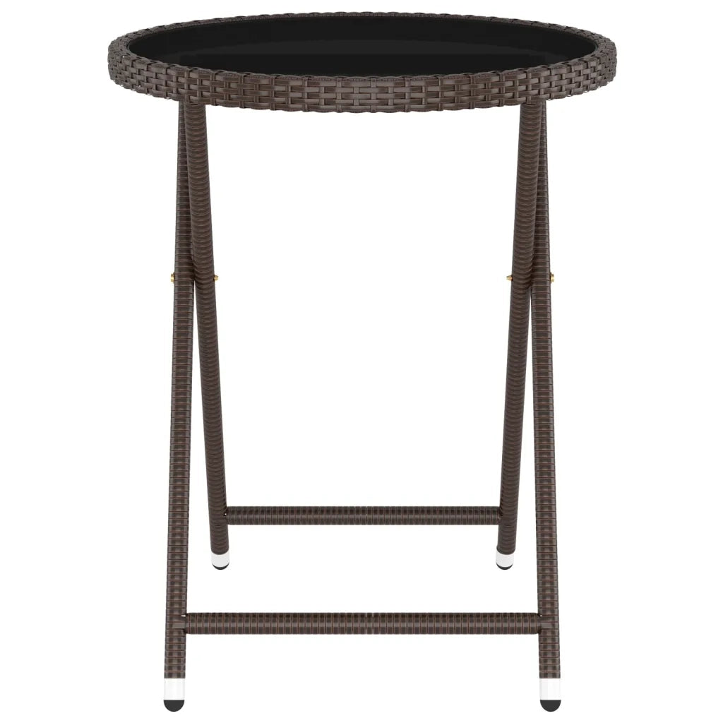 Set Bistrot Giardino 5 pz | Set Salotto da Giardino Polyrattan e Vetro Temperato Marrone