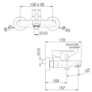 Rubinetto vasca esterno senza set doccia - serie winner