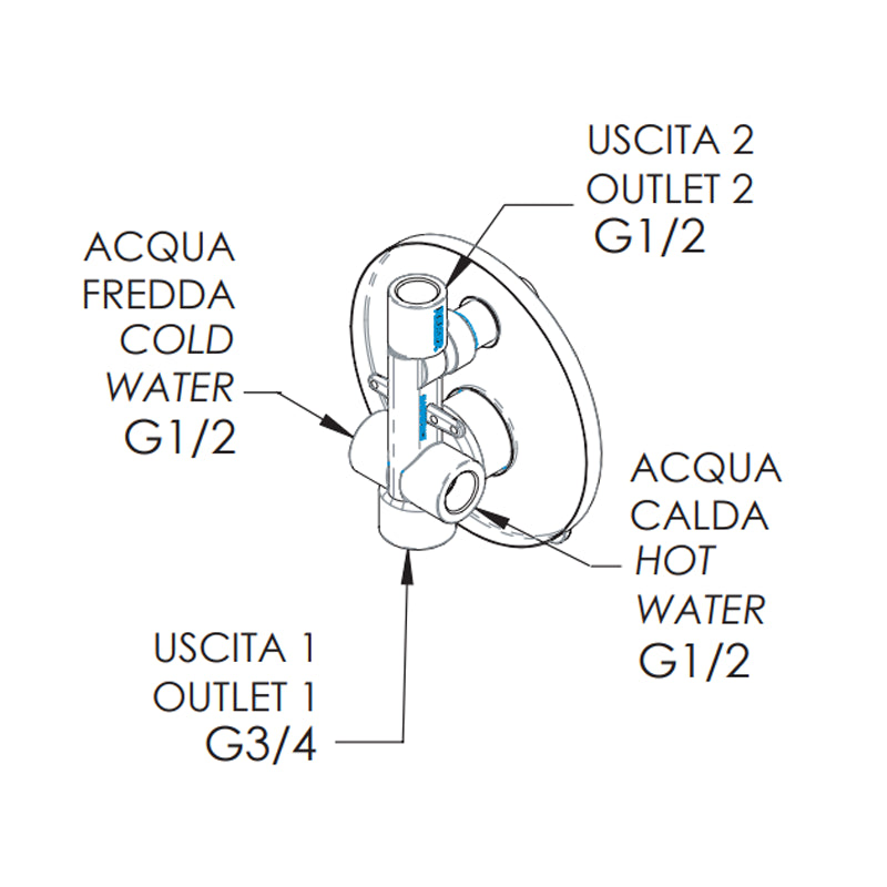 Rubinetto monocomando da incasso con deviatore per vasca/doccia - serie winner