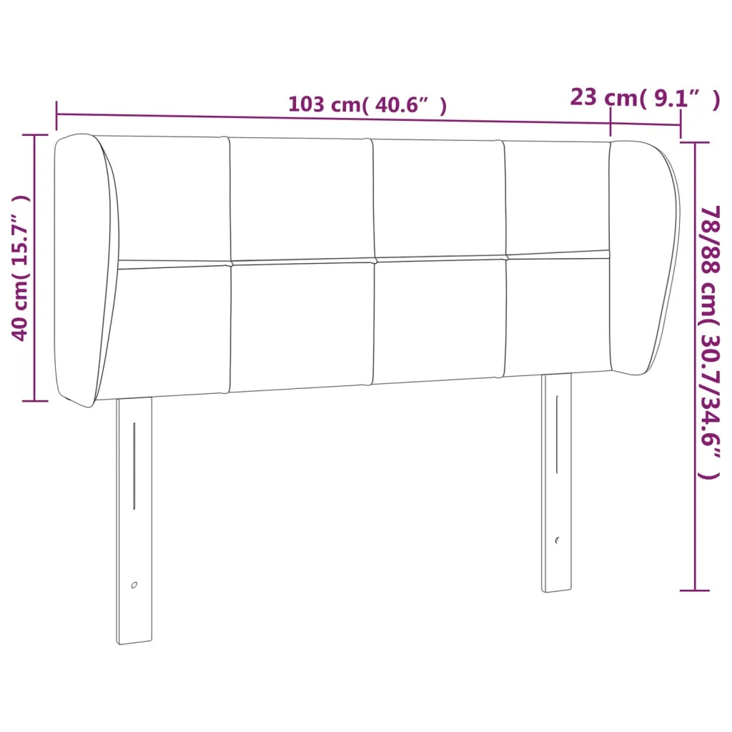 Testiera ad Orecchio Blu 103x23x78/88cm in Tessuto 3117140