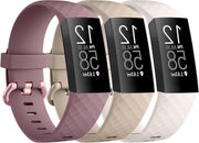 Set di cinturini sportivi in silicone per Fitbit Charge 4/Charge 3 - Cinturini di riserva regolabili - Uomo e donna - S, Stellato/Latte/Pastello