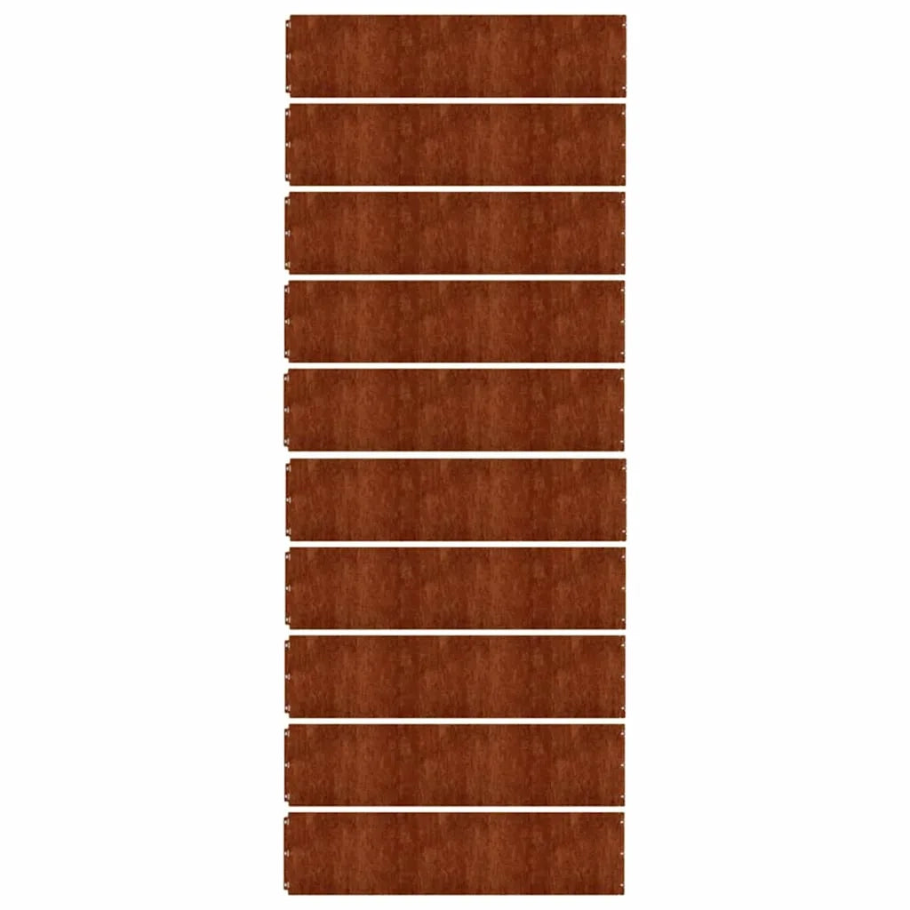 Bordure per Prato 10 pz 25x103 cm Flessibili in Acciaio Corten