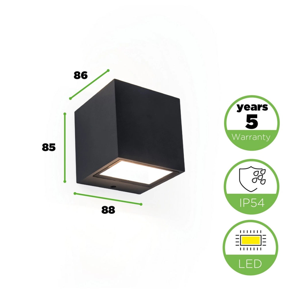 Applique esterno GEMINI nero Lutec LED 9W IP54 3000K