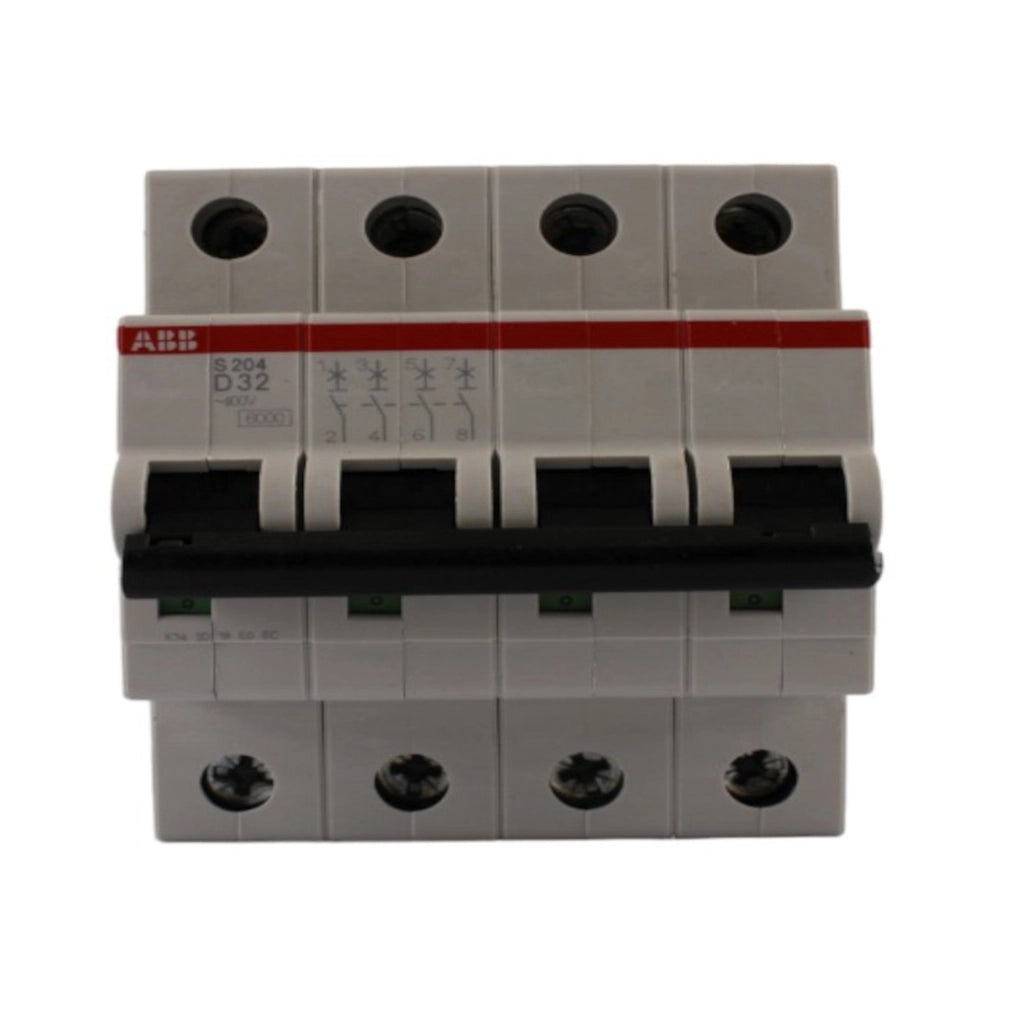 Interruttore magnetotermico 4 poli 4 moduli 32A curva D ABB