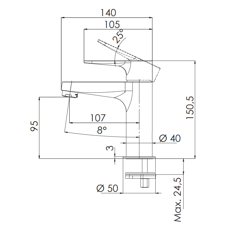 Winner remer miscelatore lavabo con o senza scarico 1 1/4