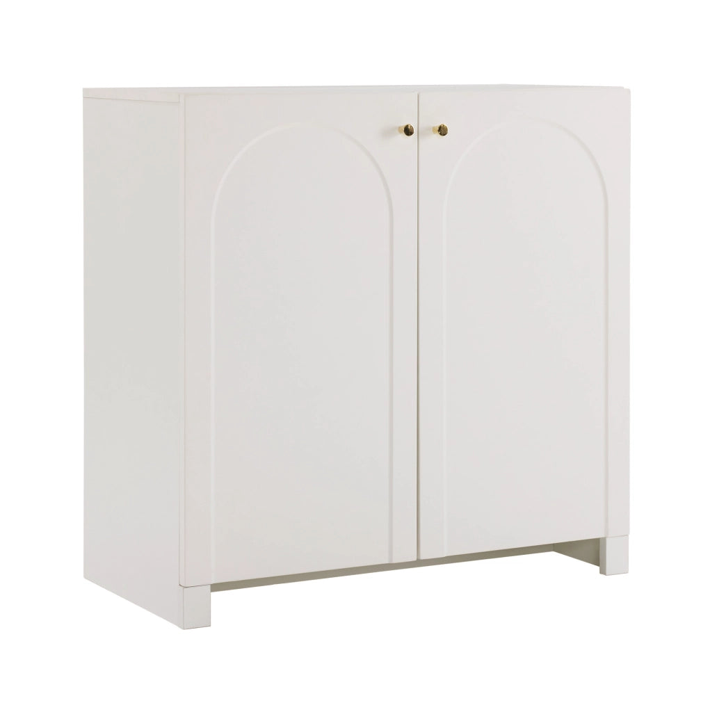 Credenza bianca con motivo ad arco, 80x40x80 cm
