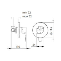 Rubinetto monocomando da incasso per doccia - serie winner