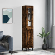 vidaXL Credenza Rovere Fumo 34,5x34x180 cm in Legno Multistrato