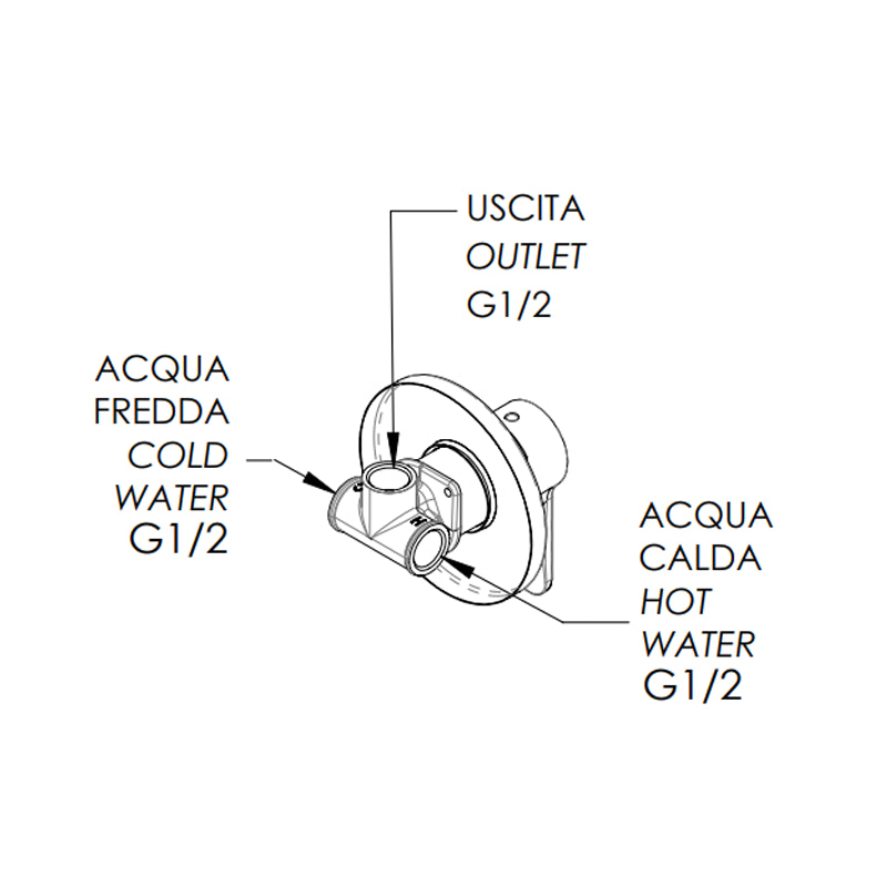 Rubinetto monocomando da incasso per doccia - serie winner