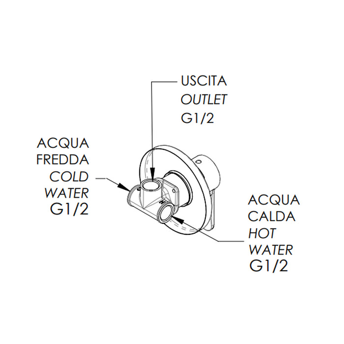 Rubinetto monocomando da incasso per doccia - serie winner